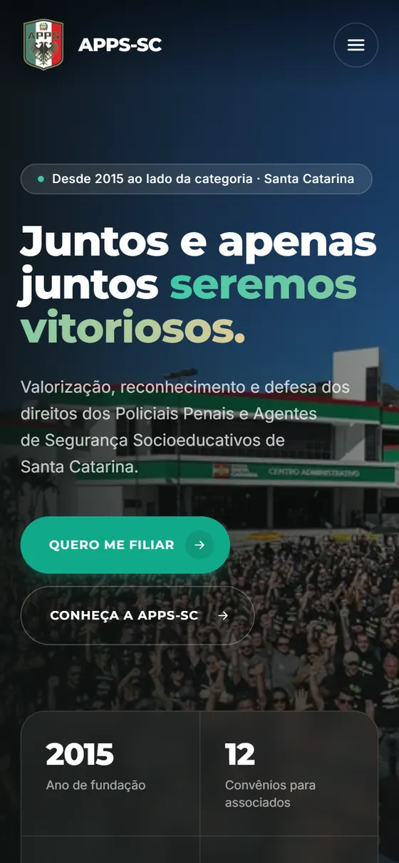 Site APPS-SC no celular