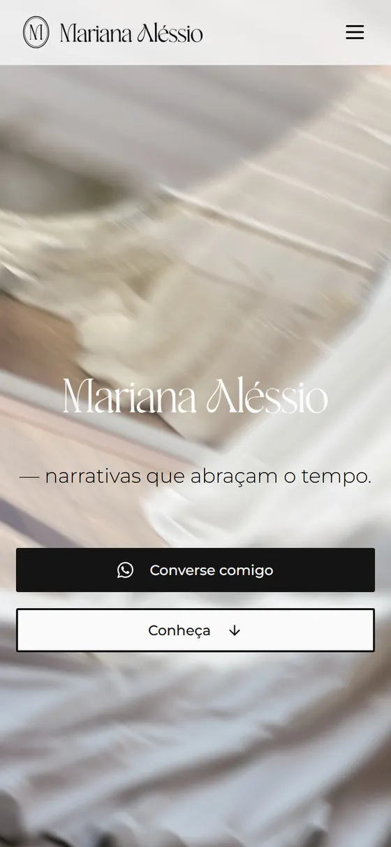 Site Mariana Aléssio no celular